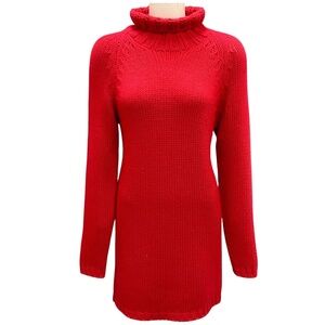 MALO RED CASHMERE KNIT TURTLENECK SWEATER